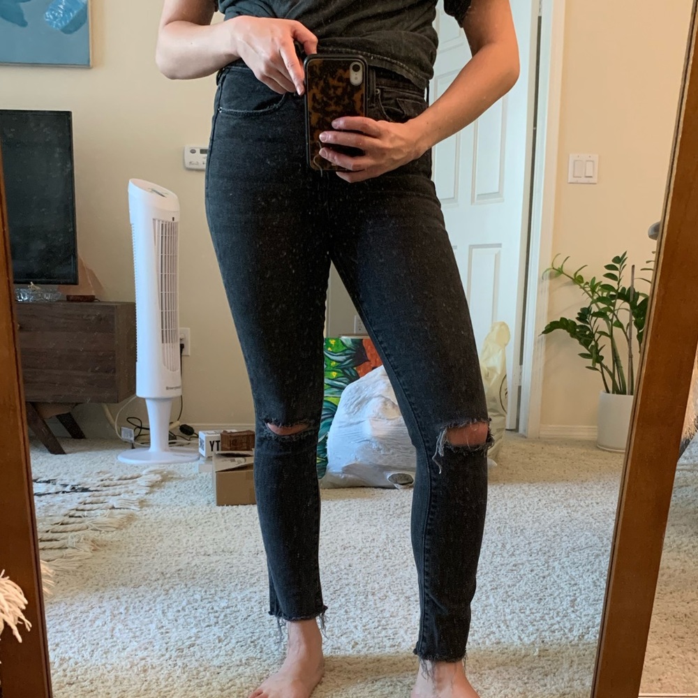 BDG crop twig high rise black denim